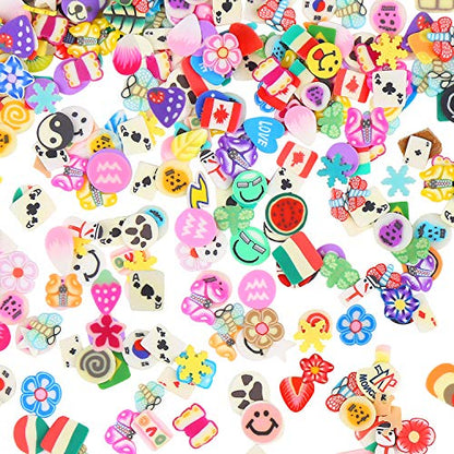 CCINEE Nail Art Slices,3D Assorted Slices Fruit Animal Flower Polymer Clay Slices for Slime Craft,4500PCS,1/5 Inche