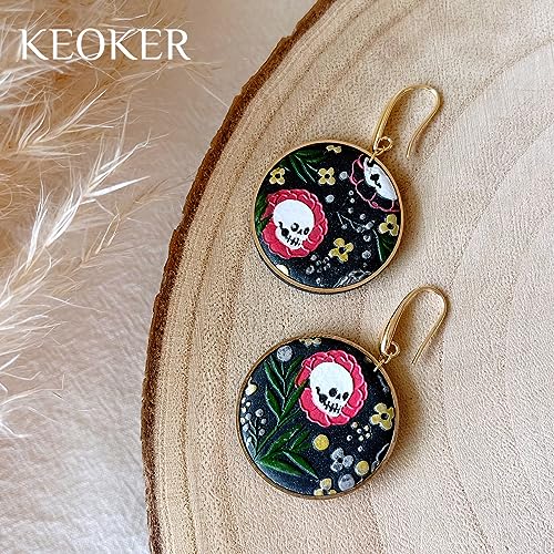 Keoker Texture Sheets for Polymer Clay, Clay Texture Mat for Making Earrings Jewerly, Halloween Polymer Clay Earrings Tools (No.3) - color: Fall polymer clay texture sheets 3