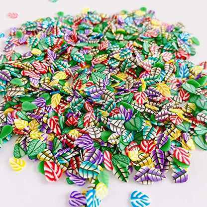 3000 PCS Polymer Fruit Slices Nail Art Slice for DIY 3D Polymer Slices Making for Nail Art（Leaves Slices - color: Leaves