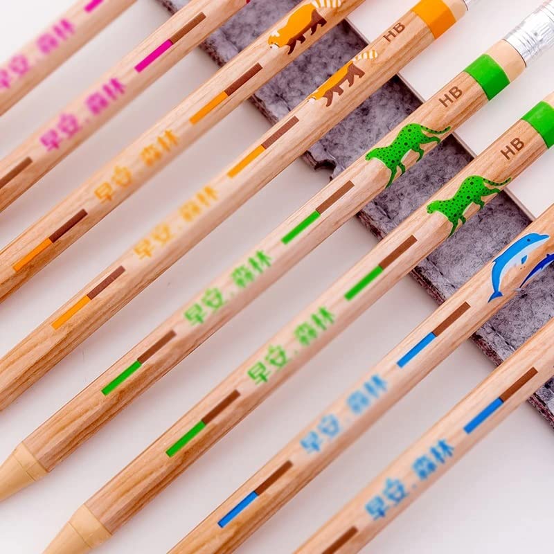 15Pcs Imitation Wood Automatic Pencil Writing Tools Offices School Supplies Student Gift