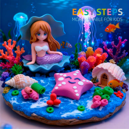 Air Dry Clay Kits for Kids,Animal & Ocean Theme,Modeling Clay for Kids, DIY Model Magic Clay with Sculpting Tools and Tutorials,20 Boxes Molding Clay,Ultra Light,Soft & Non-Sticky,Arts and Crafts Gift - color: Animal & Ocean Theme