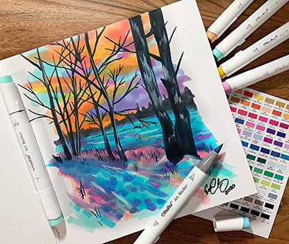 Ohuhu Sketchbook Marker Paper Pad: 8.3"x8.3" Square Art Sketch Book Drawing Papers 78 Sheets/156 Pages 120 LB/200 GSM Hardcover Sketching Books for Alcohol Markers Heavyweight Sketchpad Christmas Gift - size: 8.3" x 8.3 "