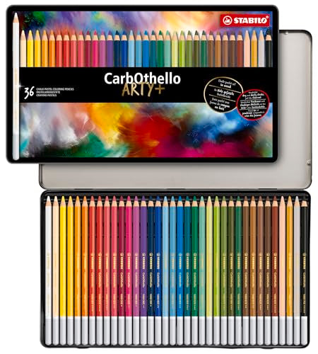 STABILO - CarbOthello - Chalk-Pastel Pencil - ARTY+ - Tin of 36 - Assorted colors - style: Tin Set - 36 colors