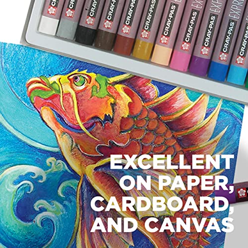 SAKURA Cray-Pas Expressionist Oil Pastel Set - Soft Oil Pastels for Artists - 12 Colors