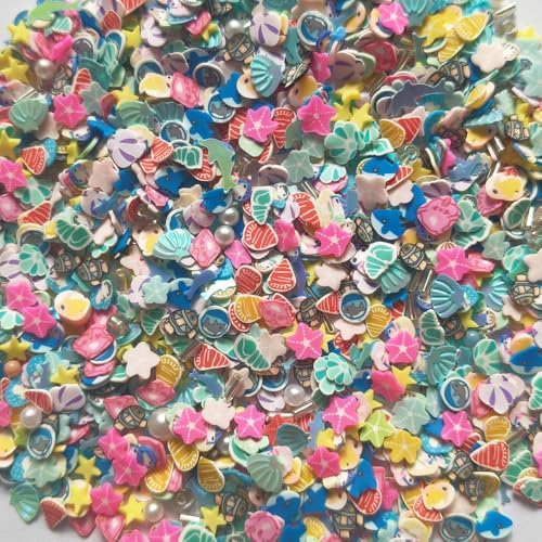 40g Mini Oceans Polymer Slices Adults Nails Slices Art Design Supplies DIY Craft (Oceans) - color: Oceans