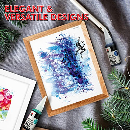 Marabu Alcohol Ink for Epoxy Resin - 6 Classic Colors Alcohol Ink Set - Vibrant and Versatile Alcohol Inks for Resin Art, Tumblers, Alcohol Paint Paper, Resin Dye - 20ml Inks