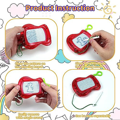 36 Pack Mini Magnetic Drawing Board (6 Colors), Kids Party Favors Backpack Keychain Doodle Drawing Boards, Erasable Sketch Board Writing Pad for Boys Girls Classroom Supplies Goodie Bag Stuffers - style: 36Pcs