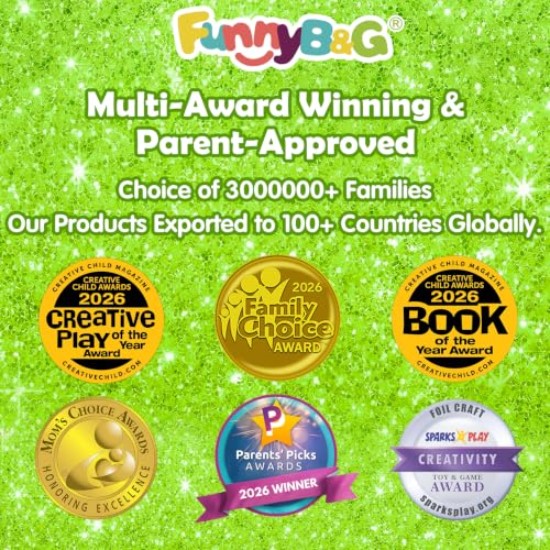 FUNNYB&G Foil Art Craft Kit for Kids 4-10 Years Old: Mess-Free & No-Glue, Create 16 Sparkly Animal World Pictures – Perfect Travel Toy & Birthday Gift for Kids (Animal World) - style: Animal World