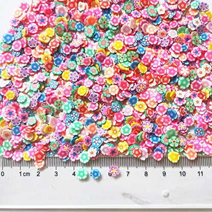 40g Mini Flowers Fimo Polymer Slices Adults Nails Slices Art Design Supplies DIY Craft (Flowers) - color: Flowers