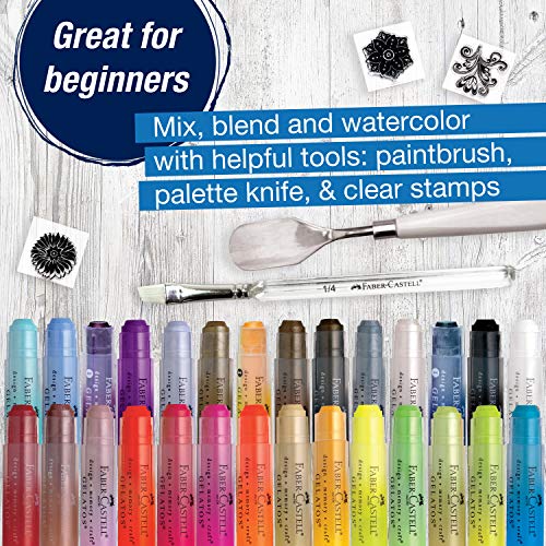 Faber-Castell Gelatos Dolce 2 Gift Set: 28 Watercolor Gel Crayons and Watercolor Supplies for Painting, Drawing & Art, Versatile Adult Pigment Crayons, Journaling Supplies for Artists & Hobbyists - style: Dolce 2 Gift Set