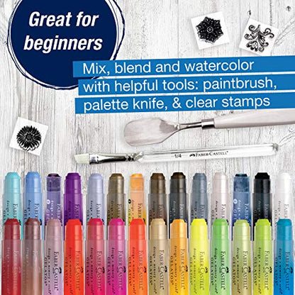 Faber-Castell Gelatos Dolce 2 Gift Set: 28 Watercolor Gel Crayons and Watercolor Supplies for Painting, Drawing & Art, Versatile Adult Pigment Crayons, Journaling Supplies for Artists & Hobbyists - style: Dolce 2 Gift Set