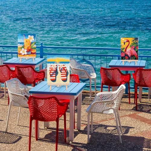 6 Pack Pre Drawn Canvas for Painting Pre Printed Canvas Kit 8 x 10 Inch Stretched Cotton Paint and Sip Set for Adults Couple Party Graduation Summer Date Night(Colorful Hawaii) - style: Colorful Hawaii