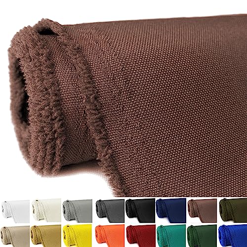 Waterproof Canvas Fabric by The Yard 58" W 600D Upholstery Polyester Material Indoor Outdoor Water Resistant Fabric for Chair Cushion Furniture Cover Sewing DIY Cloth, 1 Yard Brown - color: Brown, size: 1 Yard 36" x 58"