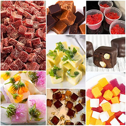 AIERSA Silicone Molds for Herb-Infused Oil Cubes, 3Pcs 32 Cavity Mini Candy Gummy Tray, 5/8x5/8x5/8in Square Chocolate Molds with Lids & 2 Droppers DIY Homemade Herbal Blocks, Jello, Pralines Caramels - color: 3 pcs