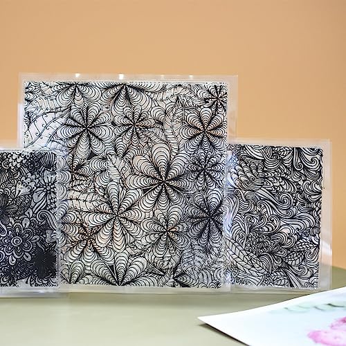 Premium Silicone Texture Stamp Sheets for Polymer Clay Jewelry and Clay Earrings - Set of 3 Floral and Unique Patterns - Easy to Use and Clean (Group 3) - color: Group 3