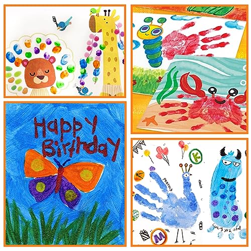 ABEIER Washable Finger Paint Kit for Toddlers, 12 Colors with Paint Tools, Safe Non-Toxic, Baby Safe Paint for Hand and Feet, Mess Free Art Supplies for Kids, DIY Crafts, Kids Gifts, Ages 3+ - style: 12 tube with tools