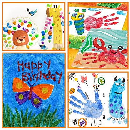 ABEIER Washable Finger Paint for Toddlers, Safe Non-Toxic, 12 Vibrant Colors (1.21fl oz), Baby Safe Paint for Hand and Feet, Mess Free Art Supplies for Kids, Preschool Learning Gifts, Ages 1-3 4 5 6+ - style: 1.21 Fl Oz (Pack of 12)