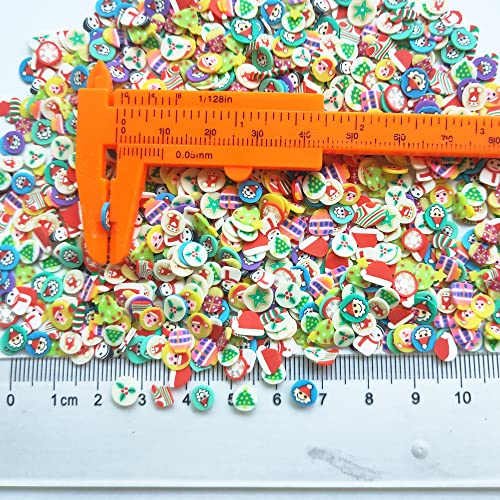40g Mini Christmas Fimo Polymer Slices Adults Nails Slices Art Design Supplies DIY Craft (Christmas) - color: Christmas
