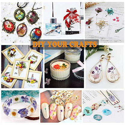 92 Pcs Purple Dried Pressed Flowers Real Natural Leave Petals for DIY Resin Candle Jewelry Nail Crafts - color: Purple