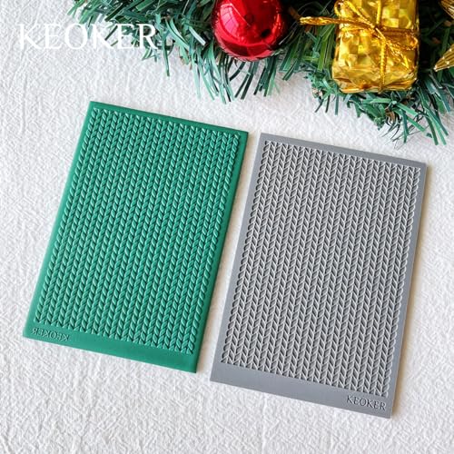 Keoker Polymer Clay Texture Sheet Christmas, Christmas Clay Texture Mat for Making Earrings Jewerly, Christmas Polymer Clay Earrings Tools (Style 1) - color: Style 1