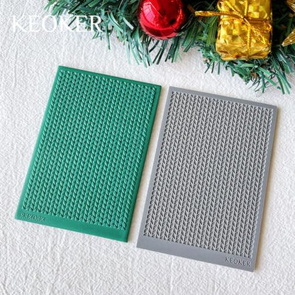 Keoker Polymer Clay Texture Sheet Christmas, Christmas Clay Texture Mat for Making Earrings Jewerly, Christmas Polymer Clay Earrings Tools (Style 1) - color: Style 1