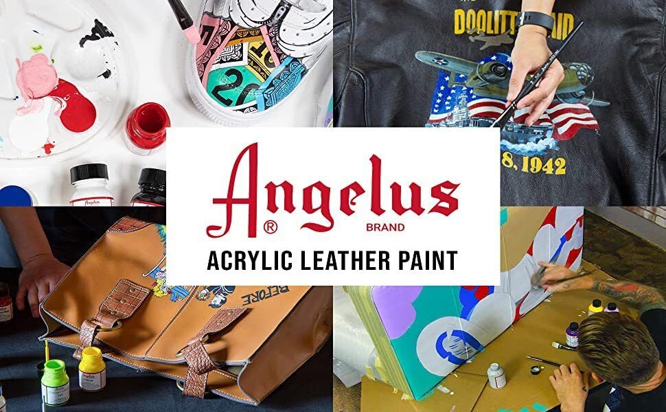 Angelus Neon Leather Paint, 1 oz., Lava Orange - color: Lava Orange