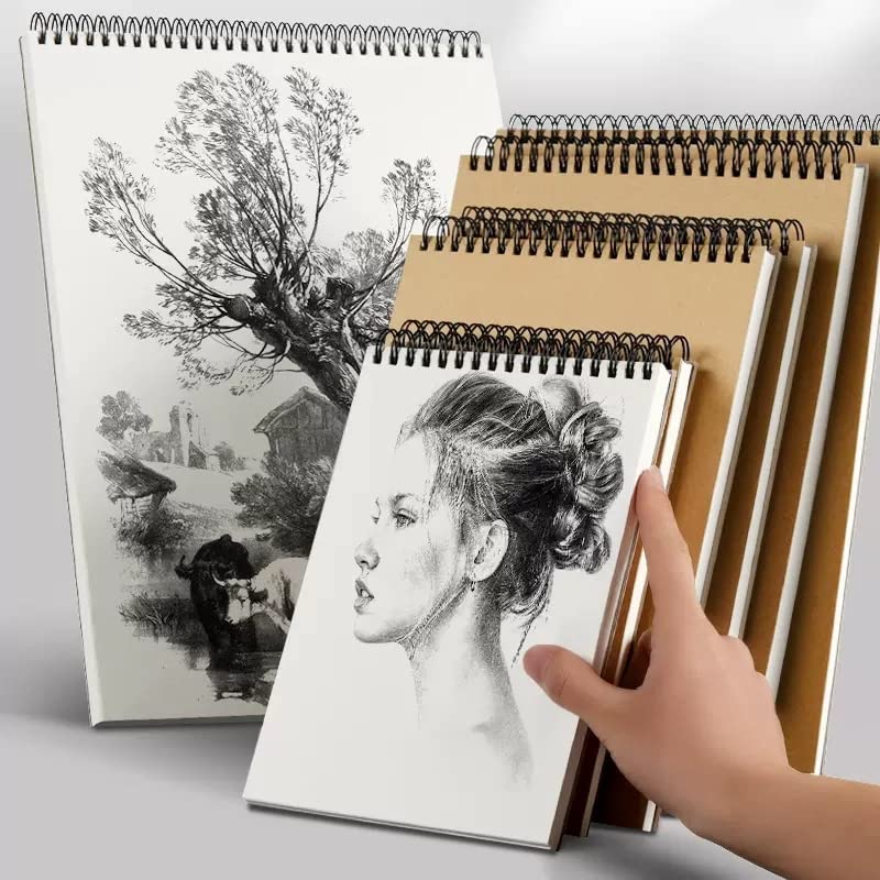 Sketch Book Pad, Drawing Paper 5.5" x 8.5" Spiral Bound, Bound (98lb/160gsm), Pack of 1, Durable Acid Free Sketchbook for Painting, 30 Sheets Each (1 Pack- 5.5"X8.5") - color: 1 Pack- 5.5"X8.5"