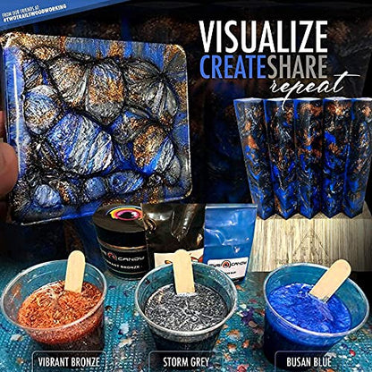 Eye Candy Pigments Premium Blue Mica Powder - Busan Blue (50gr) - for Epoxy, Resin, Soap, Paint, Woodworking, Acrylic Pouring, Bath Bombs, Fishing Lures - DIY Arts and Crafts Additive - color: Busan Blue