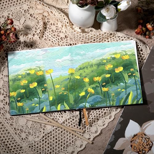 Yoment Hardcover Sketch Book, Sketchbook for Drawing with 2 Pencils, 150GSM Thick Paper, Square Art Sketch Book Drawing Paper Book 160 Pages Sketch Pad Journal for Women Adults,Gift Boxed, Black - color: Black