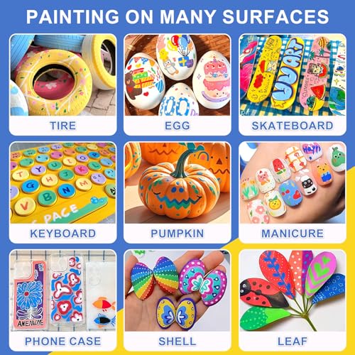Amamao Acrylic Paint Markers, Soft Brush Tip Pens and Markers, Acrylic Paint Pens for Wood, Stone, Canvas, Glass, Fabric, Egg, Rock Painting and DIY Crafts Art Supplies (48) - style: 48 BOX