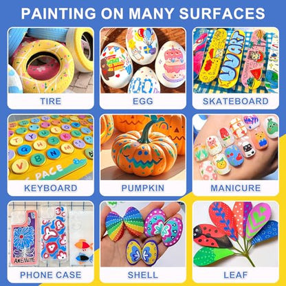 Amamao Acrylic Paint Markers, Soft Brush Tip Pens and Markers, Acrylic Paint Pens for Wood, Stone, Canvas, Glass, Fabric, Egg, Rock Painting and DIY Crafts Art Supplies (48) - style: 48 BOX