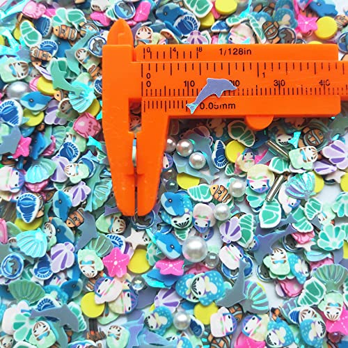 40g Mini Oceans Polymer Slices Adults Nails Slices Art Design Supplies DIY Craft (Oceans) - color: Oceans