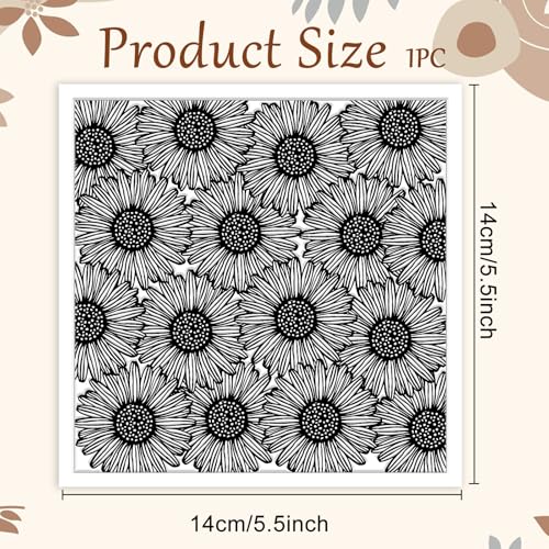 CHGCRAFT Wishing Flowers Polymer Clay Texture Sheets Silicone Texture Stamp Clay Texture Mat Modeling Pattern Pad Texture Sheets for Jewelry and Clay Earrings Tools, 5.5x5.5 inch - style: Wishing Flowers