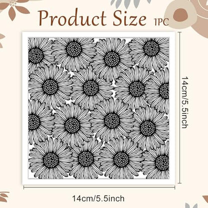 CHGCRAFT Wishing Flowers Polymer Clay Texture Sheets Silicone Texture Stamp Clay Texture Mat Modeling Pattern Pad Texture Sheets for Jewelry and Clay Earrings Tools, 5.5x5.5 inch - style: Wishing Flowers