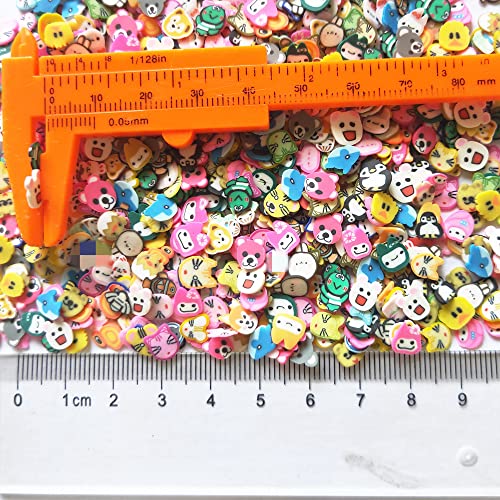 40g Mini Animals Fimo Polymer Slices Adults Nails Slices Art Design Supplies DIY Craft (Animals) - color: Animals
