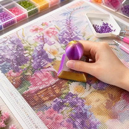 POETRYDRAW Diamond Art Painting Embossing Roller 3D Printing Diamond Art Painting Seal Press Diamond Art Painting Roller Tool Set for Multi-Color Square & Circular Drills (Purple Gold Gradient) - color: Purple Gold Gradient