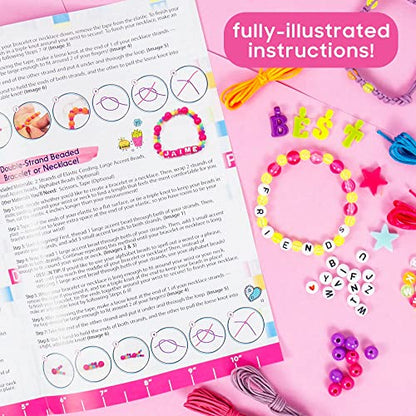 Just My Style ABC Beads by Horizon Group Usa, 1000+ Charms & Beads, Alphabet Charms, Accent Seed Star Wax Beading Cord, Satin Cord Key Ring Included, Bright, Small - style: ABC