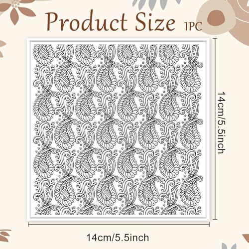 CHGCRAFT Paisley Pattern Polymer Clay Texture Sheets Retro Pattern Silicone Texture Stamp Modeling Pattern Pad for Jewelry and Clay Earrings Tools, 5.5x5.5 inch - style: Paisley