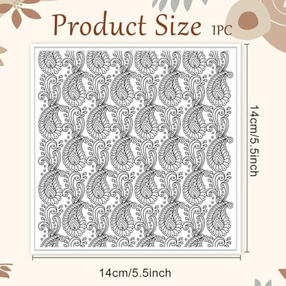 CHGCRAFT Paisley Pattern Polymer Clay Texture Sheets Retro Pattern Silicone Texture Stamp Modeling Pattern Pad for Jewelry and Clay Earrings Tools, 5.5x5.5 inch - style: Paisley