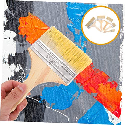 5pcs Oil Paint Brush Fine Detail Set Bristle Brush Set for Oil Painting Wooden Handle Paint for Furniture Watercolor Painting