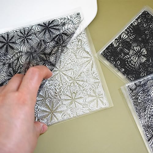 Premium Silicone Texture Stamp Sheets for Polymer Clay Jewelry and Clay Earrings - Set of 3 Floral and Unique Patterns - Easy to Use and Clean (Group 3) - color: Group 3