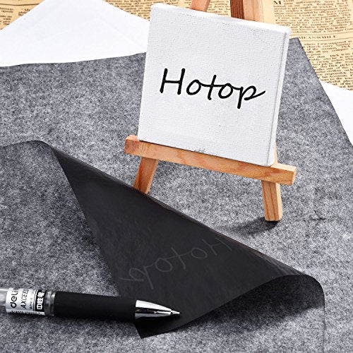 Hotop 100 Sheets Carbon Transfer Paper, Black Tracing Paper for Wood, Paper, Canvas and Other Art Surfaces (8.5 x 11 Inch) - size: 8.5 x 11 Inch