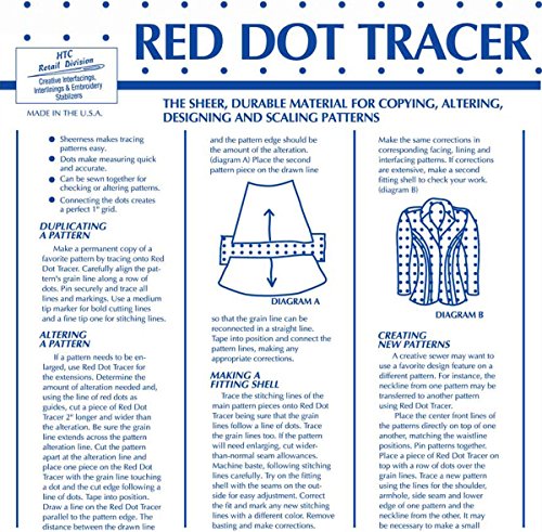 Red Dot Tracer HTC3210-1 – 46 Inches Wide, Non-Woven Precut Pattern Drafting Paper for Sewing, Copying, Altering, Designing & Scaling, 100% Polyester, in 2 Yard Package, Made in USA - size: 2 yards