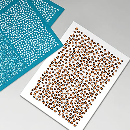 OLYCRAFT 4x5 Inch Layered Leopard Clay Stencil Animal Silk Screen for Polymer Clay Non-Adhesive Silk Screen Printing Stencils Mesh Transfer Stencils for Polymer Clays Earrings Jewelry Making - color: Leopard Print - Double Layer