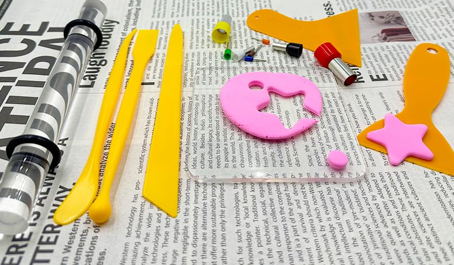 15PCS Polymer Clay Tool Set Acrylic Clay Roller with Thickness Ring,Sheet Backing Board,Clay Scraper,Round Shape Clay Cutter for DIY Craft Pottery Polymer Clay Shaping Tool