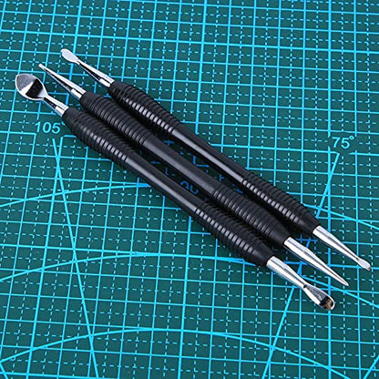 3PCs Carving Printing Tool Leather Craft Spoon Stylus Tool Set Kit Stationary Craft Collection Leather Carving Craft Kit
