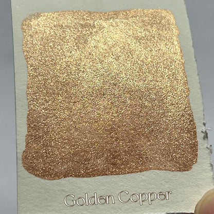 Metallic Watercolor Paint Set,Golden Copper- Full Pans -For Artists, Students, Kids & Hobbyists-Shimmy Watercolor Paints - color: Golden Copper (Full Pan)