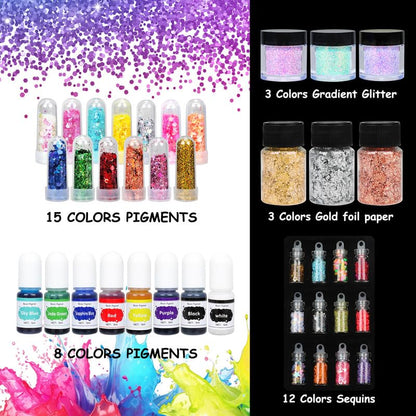 KISREL UV Resin Jewelry Making Kit - 500g Crystal Clear UV Resin, Large Light with 22 Beads and Jewelry Molds, Fast Curing for Keychains, Earring Making, DIY Craft Decorations - size: 500g