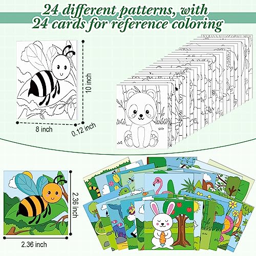 Sherr 24 Pcs Pre Drawn Canvas for Painting Adult Pre Printed Canvas Bulk Sip and Paint Kit Stretched Panels Paint Set for Theme Valentine Painting Night Party Favor(Jungle Animal,8 x 10 Inch) - size: 8 x 10 Inch, style: Jungle Animal