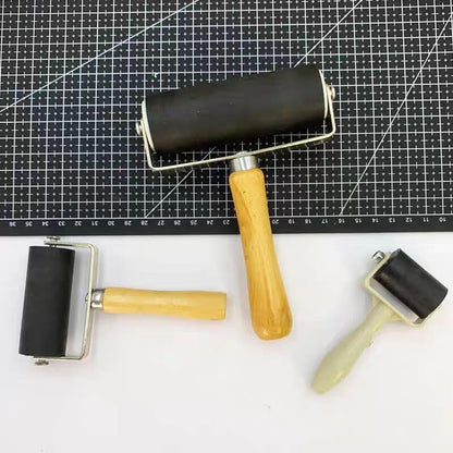 Rubber Brayer Roller for Crafting, Wood Glue Application, Gel Printing, Wallpaper, Border Sealing, and Flashing Tape ，Multipurpose and DIY Implement